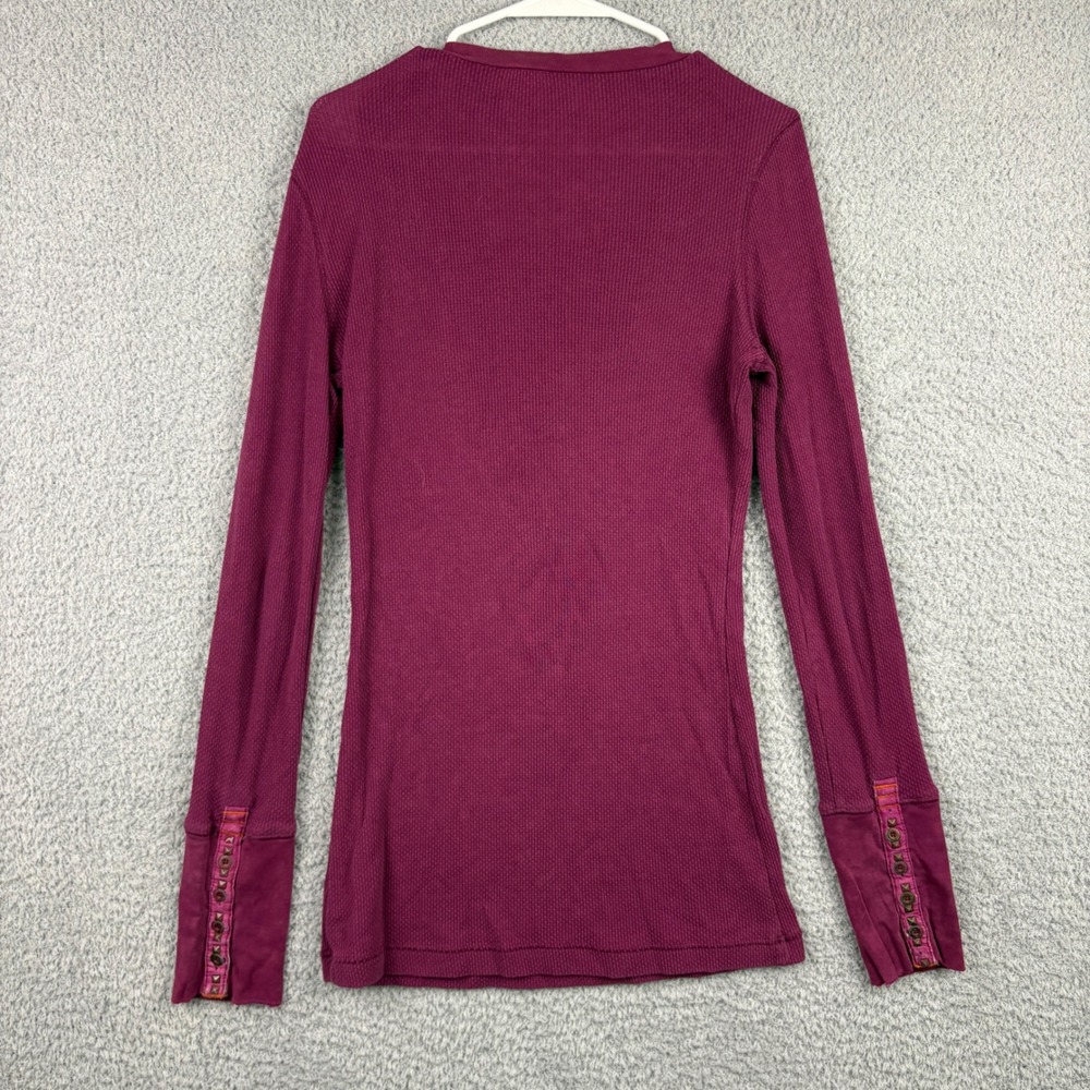 Free People Thermal Womens Large Purple Sweater Studded ASO Bella Swan Waffle - Picture 3 of 7